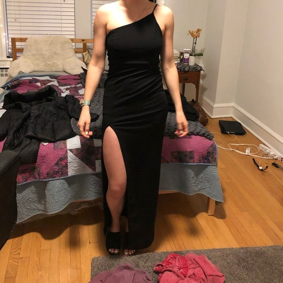 Keeper of My Heart Black One-Shoulder Maxi Dress - Picture 6 of 6